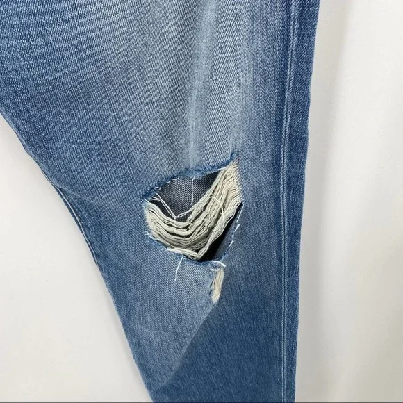 J Brand Womens Ivy High Rise Crop Straight Jeans Bleach Wrecked Size 29